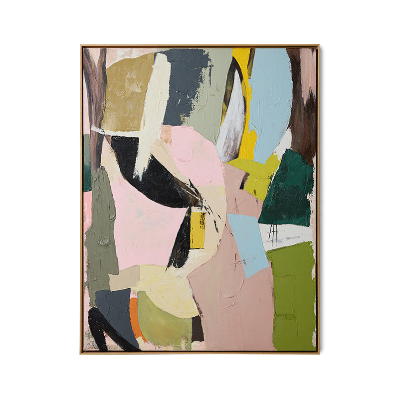 HKLIVING ‘Colour Cult’ framed abstract artwork 103 x 133 cm with ash-veneered frame.
