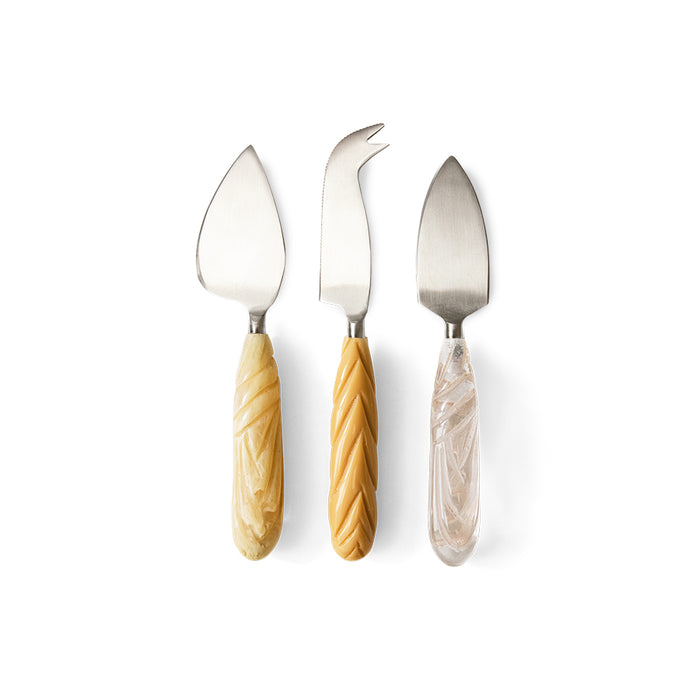 HKLIVING cream cheese knife set of three with resin handles – designer serveware gift
