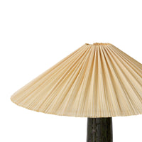 close up of ivory HKLIVING pleated bamboo lampshade showing natural woven texture