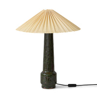 HKLIVING ivory pleated lampshade shown on a dark ceramic table lamp base