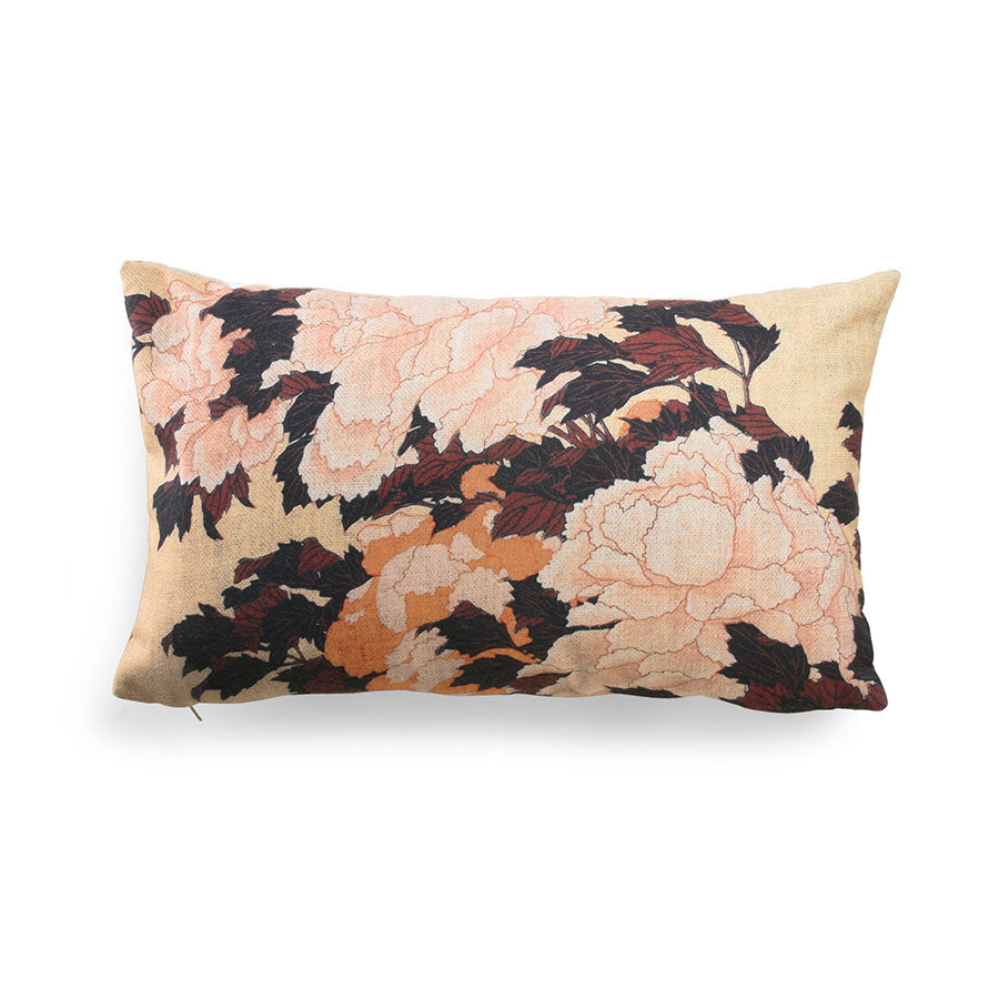 Tokyo floral printed cushion 35x60cm by HKLIVING front view
