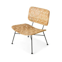 natural rattan lounge chair by hkliving with woven seat and black metal frame
