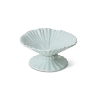 side angle of hkliving ribble bowl medium showing ribbed texture and pedestal base

