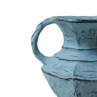 close up of hkliving soft blue vase handle showing distressed glaze detailing
