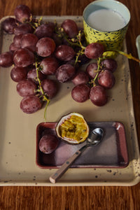 HKLIVING taupe tea spoons styled with fruit and ceramics on wooden table
