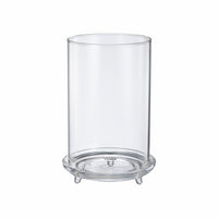 Holmen Lily clear glass hurricane candle holder with removable cylinder on a footed glass base