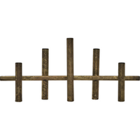 antique brass metal candle holder with staggered design for modern dining tables