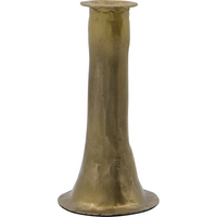 medium antique gold candle holder with handcrafted uneven texture and flared base