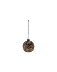 Single House Doctor Circulo brown glass bauble on its hanging thread