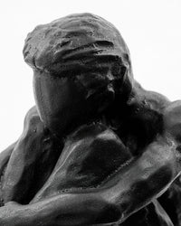 Close-up of the textured black finish on the House Doctor Forms figure sculpture