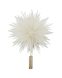House Doctor Gant white folded-paper starburst tree topper with brass-finish spiral base