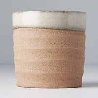Grooved Mug Grey & Dark Clay Base