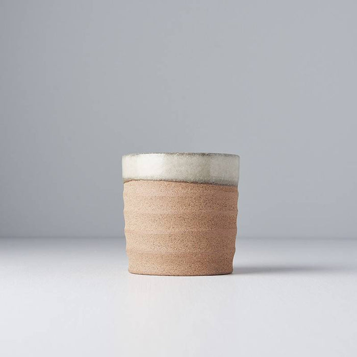 Grooved Mug Grey & Dark Clay Base
