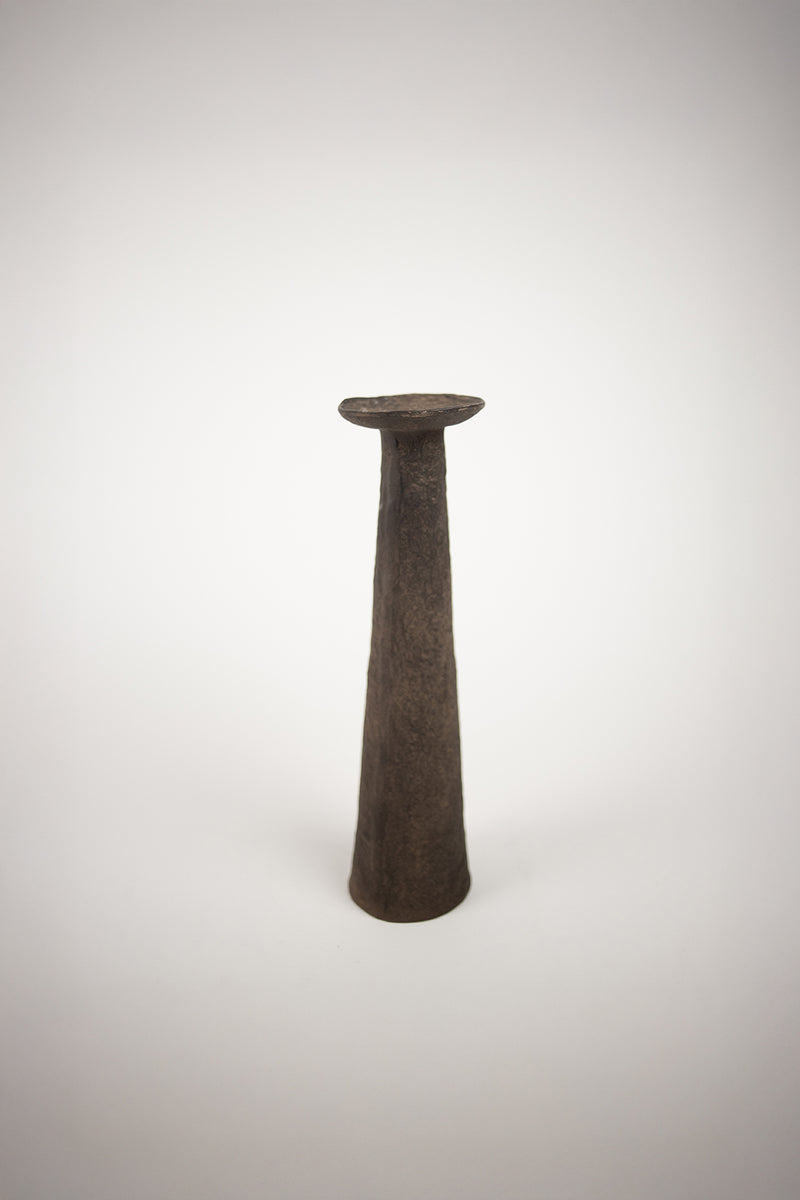 Indi dark rustic pillar candle holder by Olsson & Jensen, 36 cm