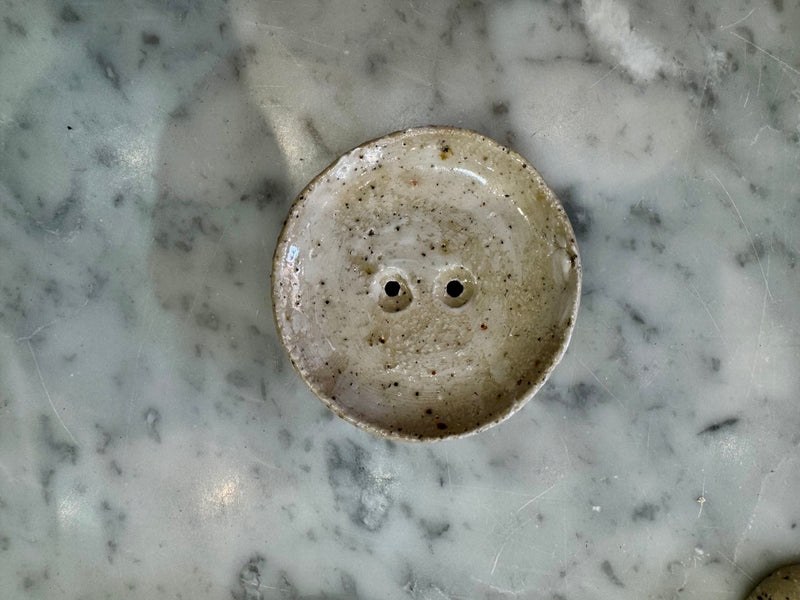 Artisan soap dish for eco bathrooms with natural bar soap