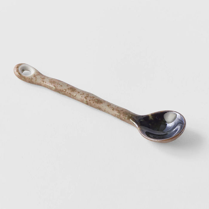 Green Crystal Spoon 12cm Glazed Earthenware Spoon