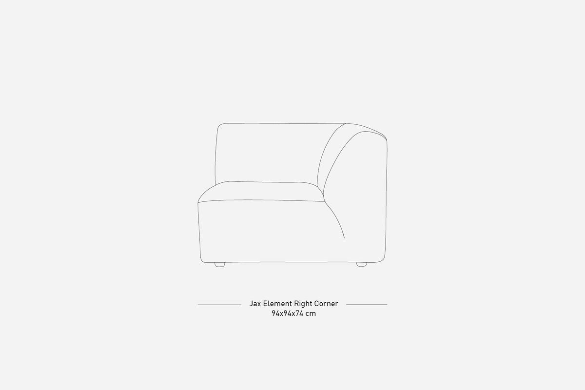 Jax Couch Element, Right Corner, Sneak Grey, hkliving