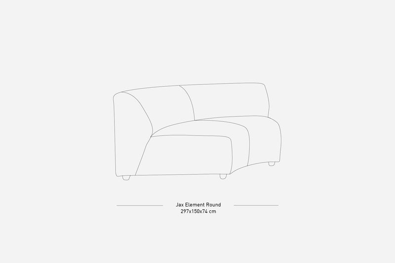 Jax Couch Element, Round Module, Sneak Grey, hkliving