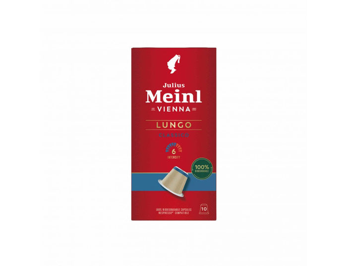 Nespresso compatible compostable lungo capsules by Julius Meinl