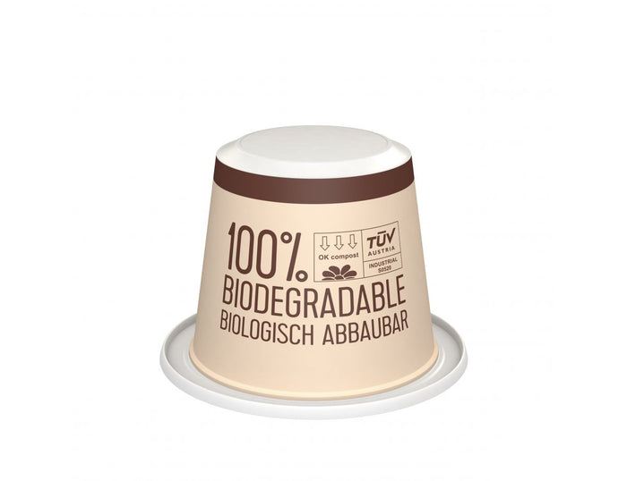 Eco-friendly compostable Ristretto Intenso coffee pod by Julius Meinl