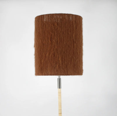 Juni rust mohair cylinder lamp shade by Olsson & Jensen on a lamp base