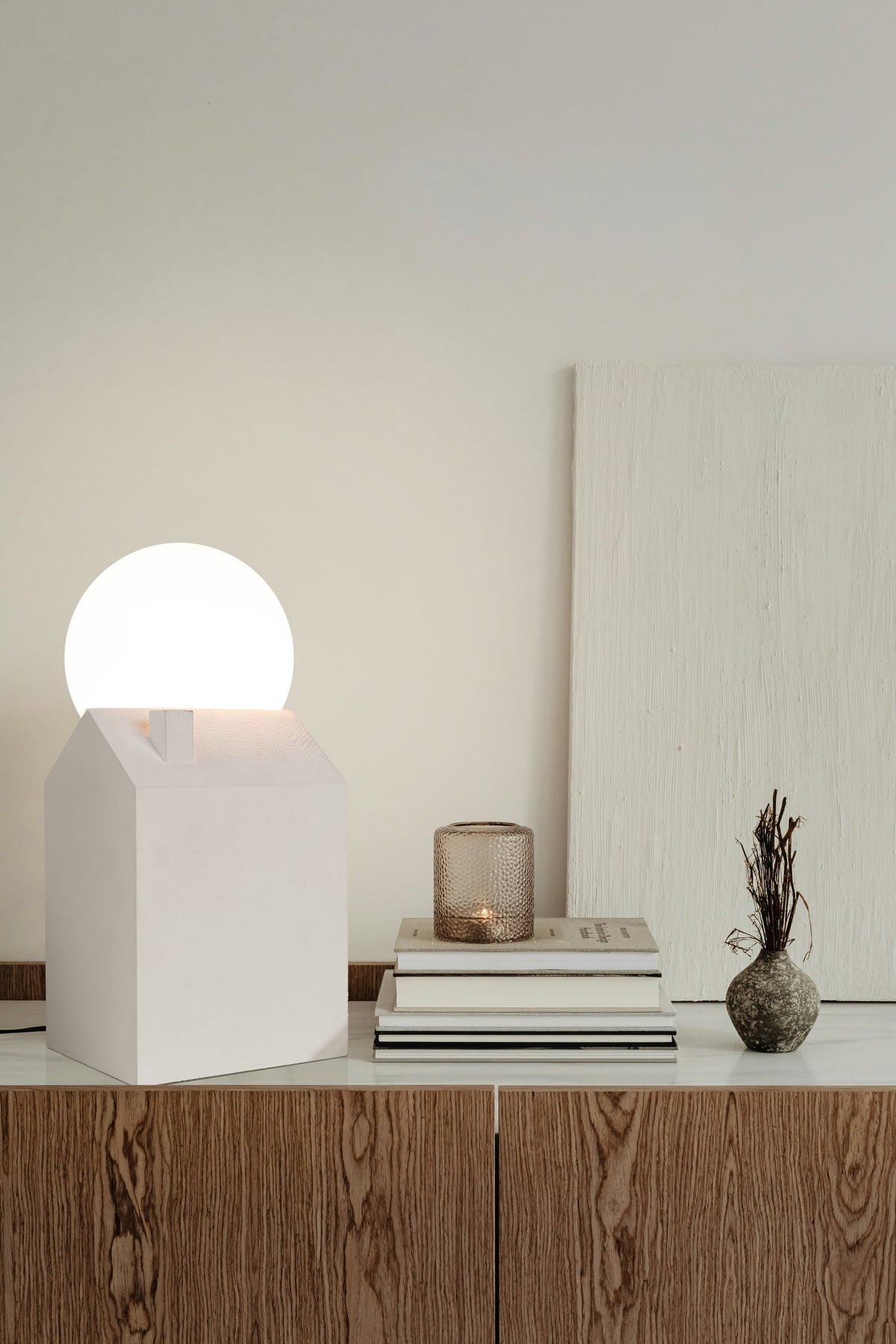 Seletti Dreamlike Table Lamp – Rising Sun Behind a House | Dimmable Concrete & Glass Lamp