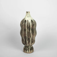 Kenzo sculptural ceramic decorative object by Olsson & Jensen with ribbed form and drip glaze