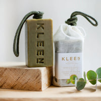 KLEEN Morning Glory natural mint soap on a rope, product detail