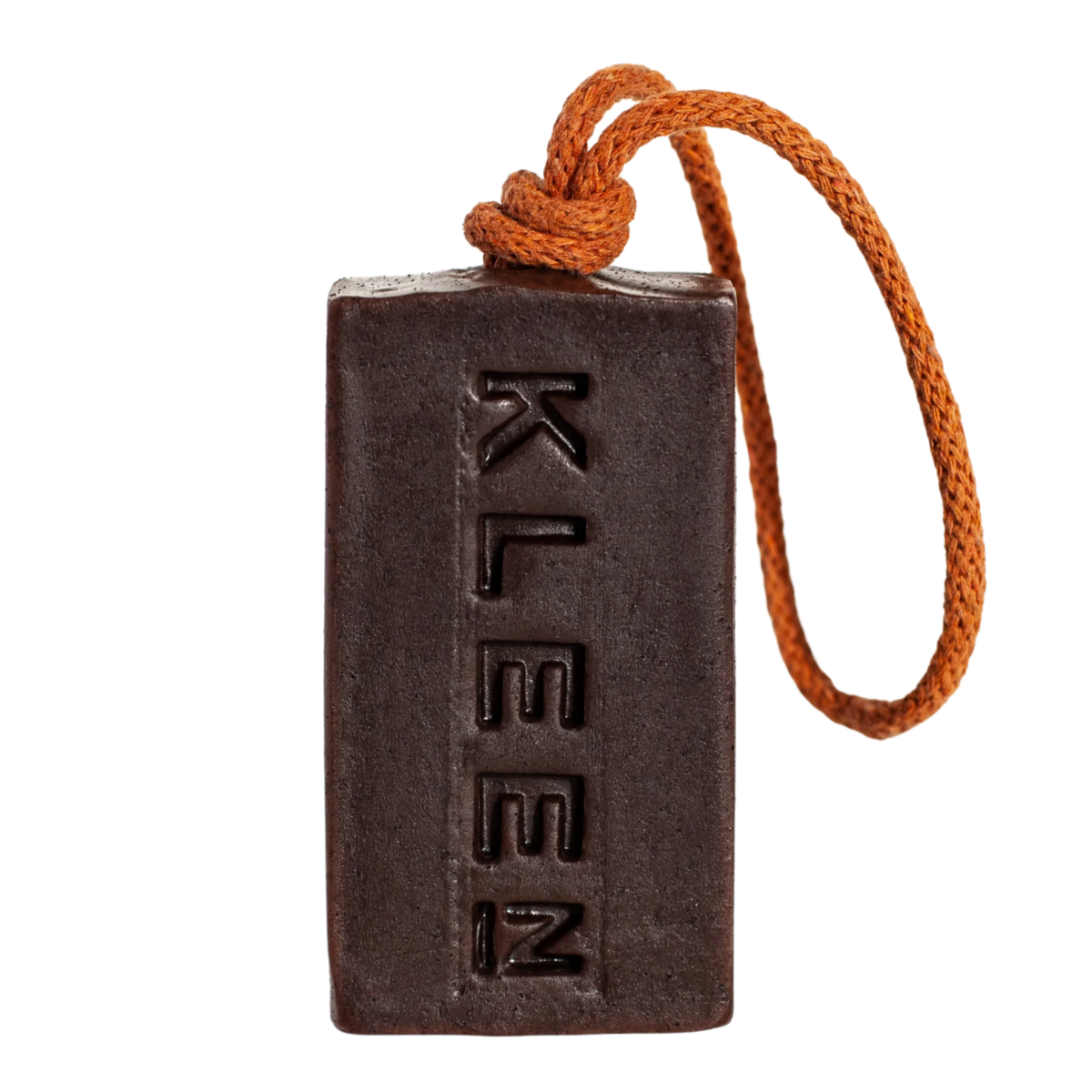 Brown Tall Dark and Handsome coffee soap by KLEEN hanging from its recycled cotton rope