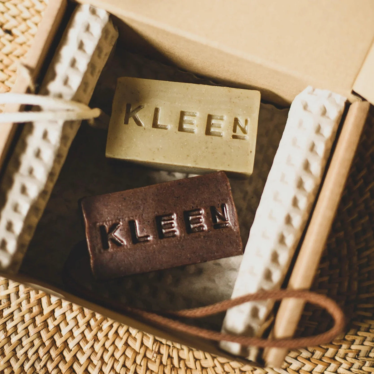 KLEEN Woodstock handmade soap on a rope, alternative view