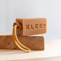 KLEEN Yellow Mellow natural citrus soap on a rope