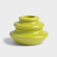 lime green stepped stoneware candle holder by &klevering
