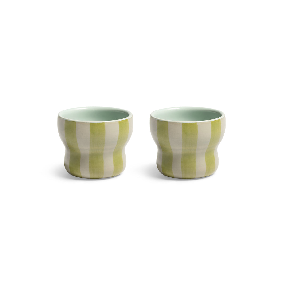 pair of &klevering circus small green espresso cups cut-out front view
