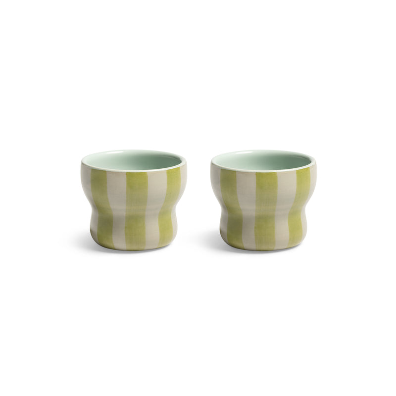 pair of &klevering circus small green espresso cups cut-out front view
