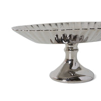HKLIVING Silver pedestal bowl on a white background