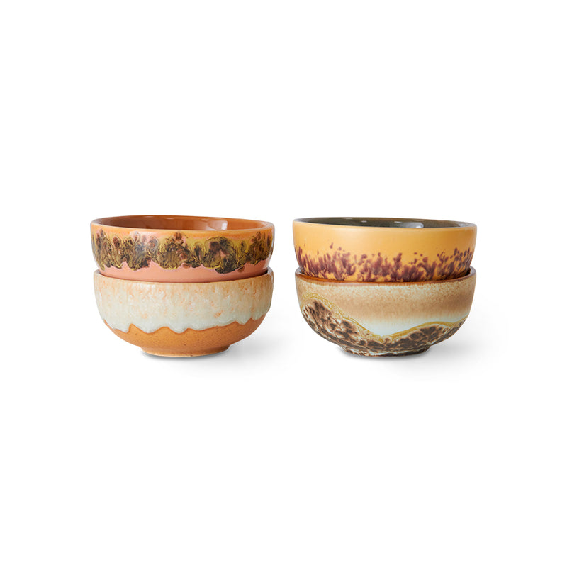 HKLIVING 70s XS bowls – Marine set of four displayed in a row on white background