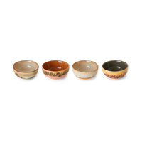 HKLIVING retro-inspired XS dipping bowls with coastal glaze finish – set of 4
