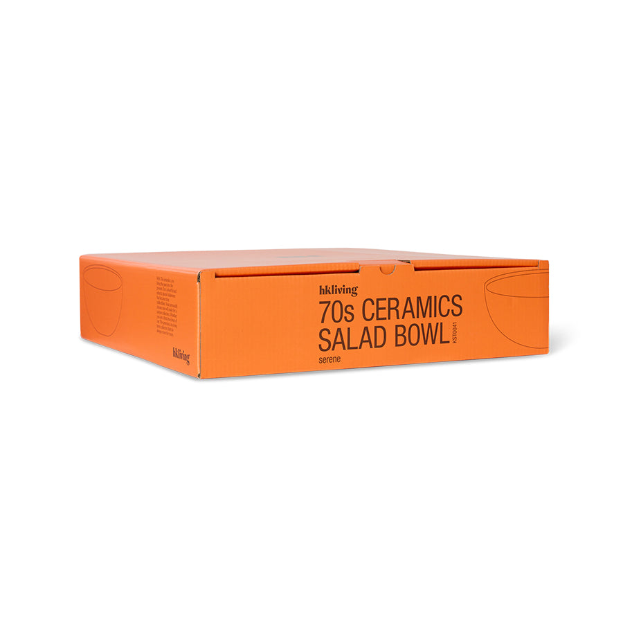 Orange box packaging for '70s Ceramics Salad Bowl' on a white background