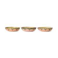 hkliving 70s Ceramic Salad Bowl – 33cm -  Sunflower Blossom Peach Pink Yellow