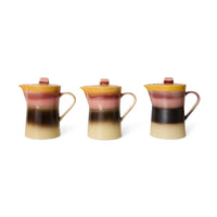 Ceramic Tea Pot, Pink Yellow Black, Sunset from 70s Collection by hkliving