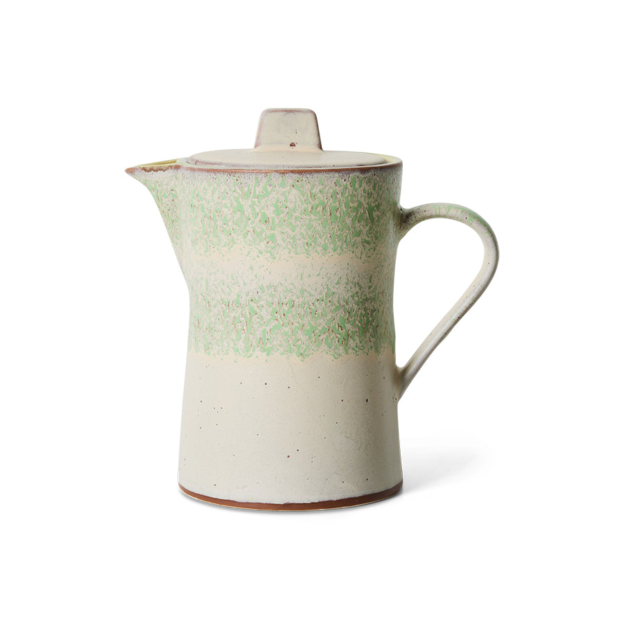 70s Ceramics teapot in Slush by HKLIVING, showing its curved handle, tapered spout and matching lid, photographed against a white background