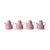 set of 4 pink hkliving coffee pots showing the difference in appearance