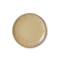 Single HKLIVING 70s Ceramics side plate in sandy beige grit speckled glaze on white background