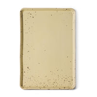 A second overhead view of the HKLIVING Grit large tray in yellow stoneware on a plain white background