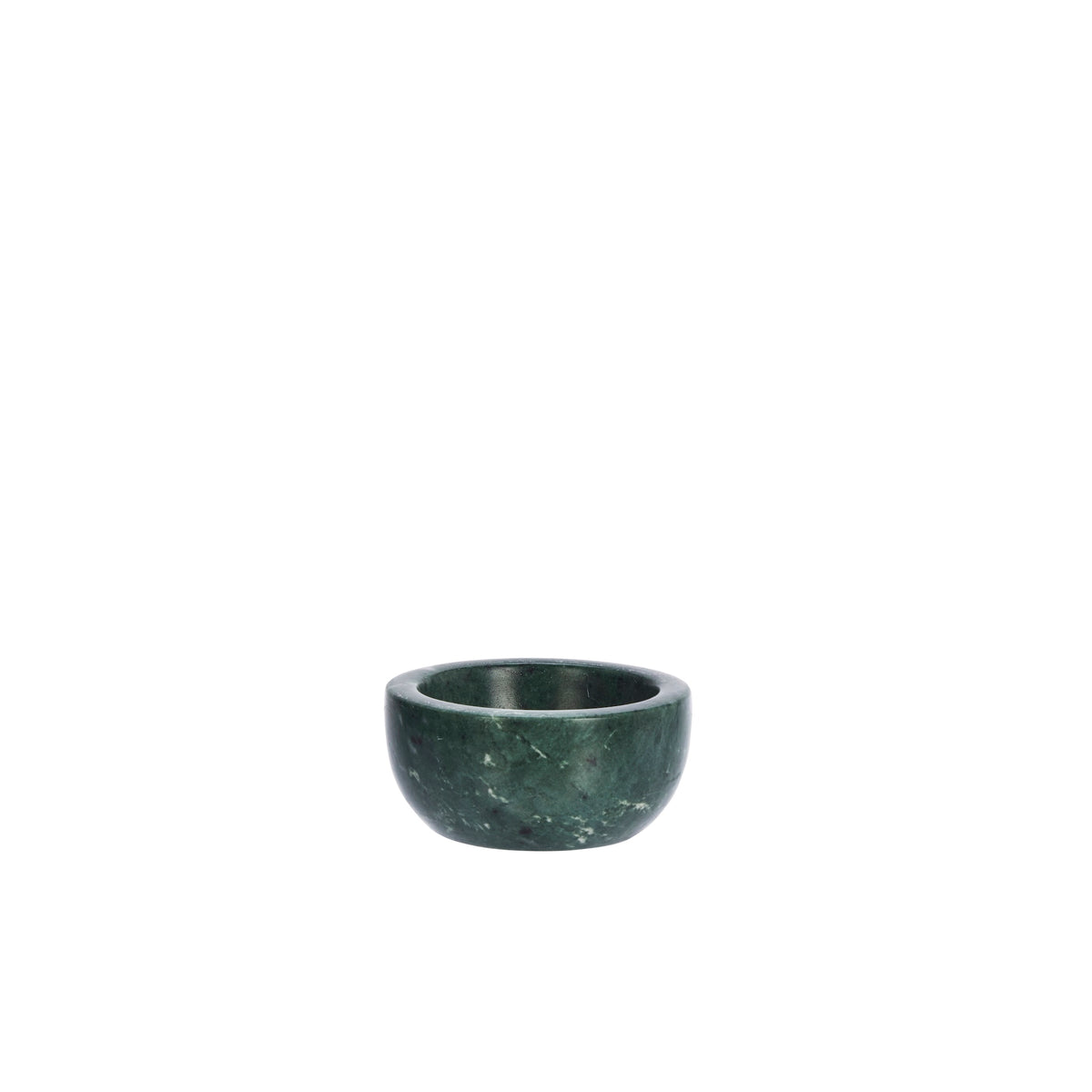 Alt text: small hand-carved dark green marble pinch pot cutout
