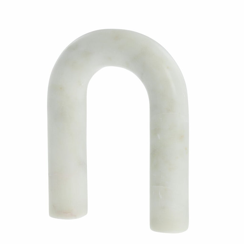 Lene Bjerre Ellia white marble arch sculpture with soft grey veining, 25.5cm high