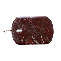 Lene Bjerre Marnine burgundy marble serving board, 45 x 30cm, with rounded handle and leather strap