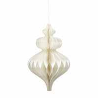 Lene Bjerre Passia tiered drop honeycomb paper ornament in off white, 22.5 x 35cm