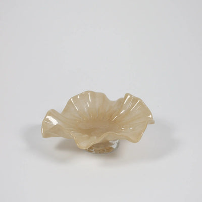 Loa beige glass bowl on a foot by Olsson & Jensen