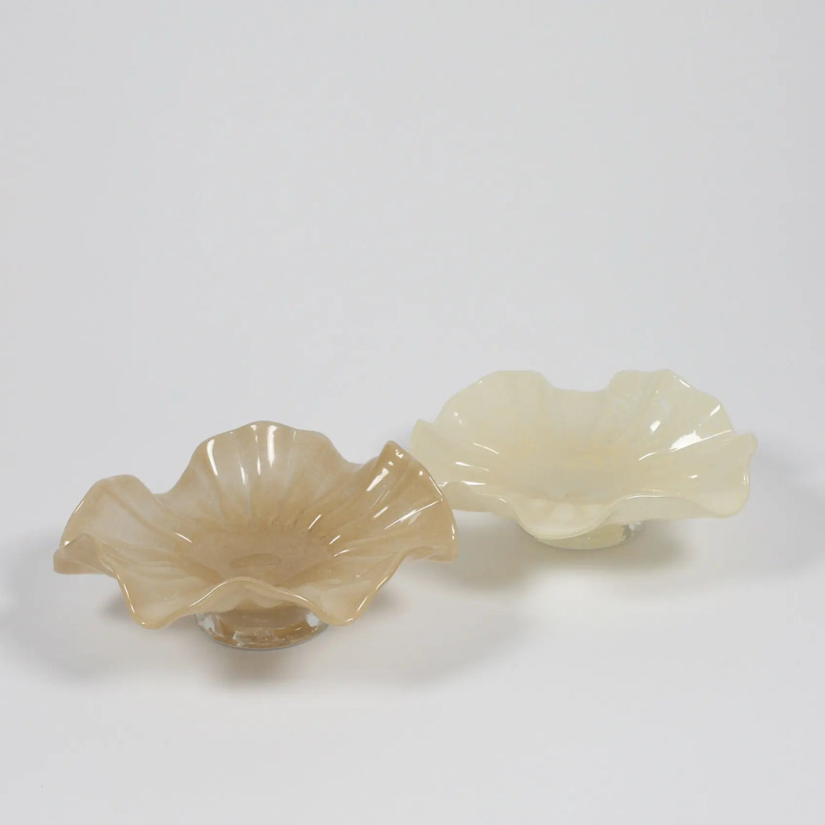 Group of Loa ruffled glass bowls by Olsson & Jensen